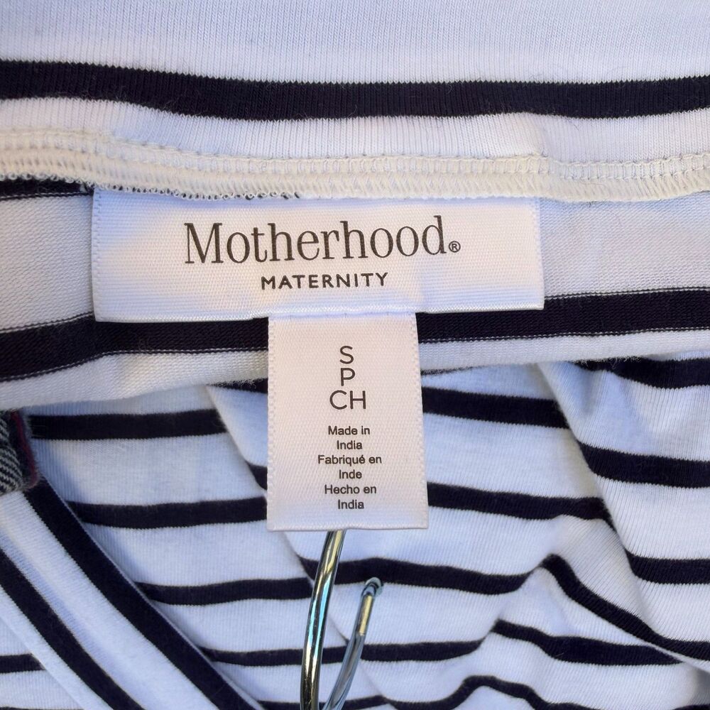 Motherhood Maternity Nautical T-Shirt Dress Boatneck Casual Cotton Chic Summer